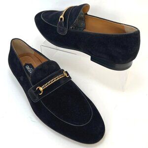 Tom Ford Black Liam Penny Loafer Men Black Suede Dress Shoes Size 12